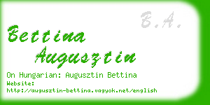 bettina augusztin business card